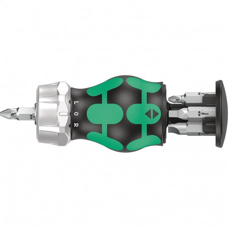 Wera Kraftform compact stubby magazine RA 1, socket wrench (black/green, 7 pieces, with ratchet func