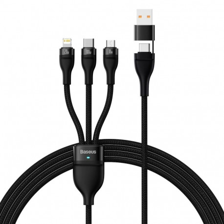 Baseus USB-kaabel USB-A + USB-C – USB-C + microUSB + Lightning 1,2 m must (CASS030101)