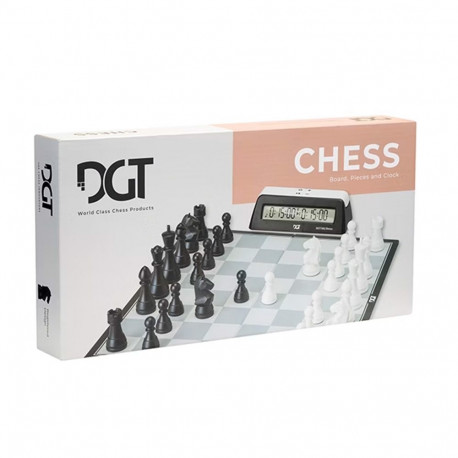 Chess Set - DGT1002 Bonus Timer Modern Staunton Pieces 70mm King 345mm Board