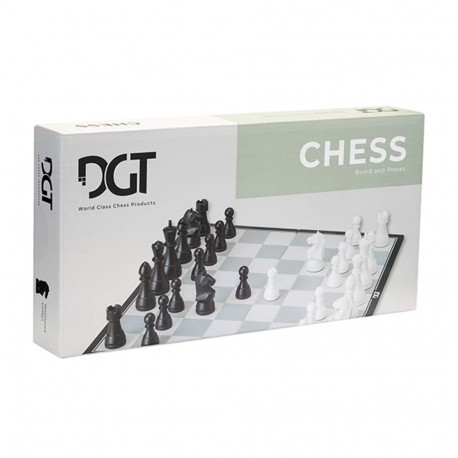 Chess Set - DGT Foldable 345mm Board Weighted Modern Staunton Pieces