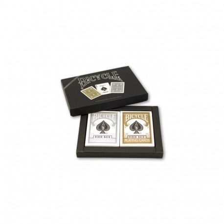 Playing Cards - Bicycle Prestige Line Rider Poker Decks Gold & Silver Back