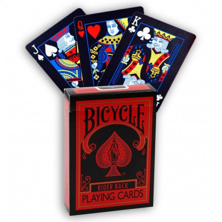 Playing Cards - Bicycle Rider Back Reverse Deck 54 Cards Plastic-Coated Red/Black
