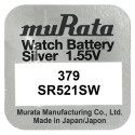 Battery - Murata 379 (SR521SW) 1.55V 2.2mm x 5.8mm Silver Oxide
