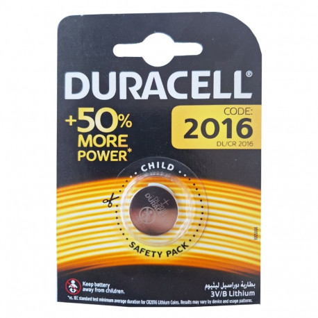 Battery - Duracell CR2016 3V Lithium Coin Battery Blister Pack
