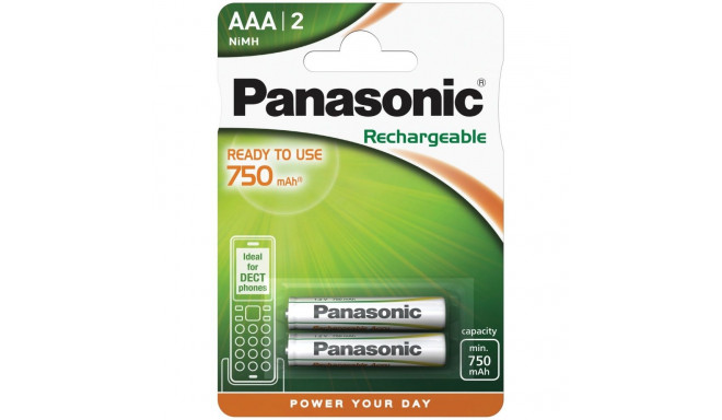 Battery - Panasonic P03 R2U AAA 750mAh Rechargeable 2pcs
