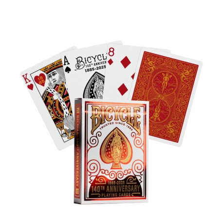 Playing Cards - Bicycle 140th Anniversary 52 Cards with Jokers Metalluxe Finish