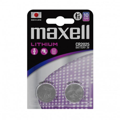 Battery - MAXELL CR2025 Lithium 3V 170mAh Blister Pack of 2