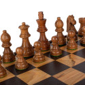 Chess Set - Manopoulos Olive Burl 35x35cm Staunton Pieces 7.6cm King