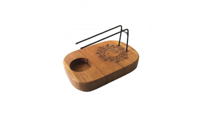 Incense Holder - Palo Santo Yin & Yang Teak Wood 15x10x7 cm