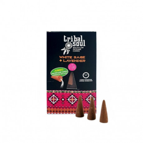 Incense Cone - Tribal Soul Backflow Incense White Sage Lavender 10 Cones