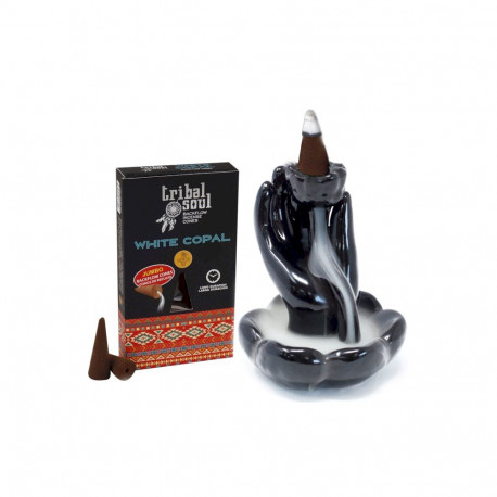 Incense Cone - Hari Darshan White Copal Backflow 10 Cones 40 Min Burn Time