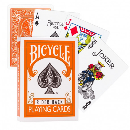 Playing Cards - Bicycle Rider Back 52 Cards 2 Jokers 63.5 x 88.9 mm Orange