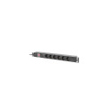 Lanberg Power Distribution Unit (PDU) 19&quot; 1U 10A 2m 6x Schuko Outlets Black C14