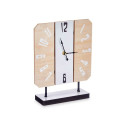 Table clock White Metal MDF Wood 22 x 28 x 7 cm (6 Units)