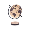 Table clock World Map Black Metal MDF Wood 22,5 x 30,5 x 12 cm (6 Units)