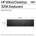 HP 320K USB Wired Keyboard - Black - US/RUS