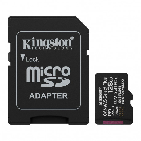 Kingston 128GB microSDXC Canvas Select Plus Gen3 150MB/s A1 Card + Adapter