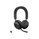 JABRA Evolve2 75 Headset on-ear Bluetooth wireless active noise cancelling USB-C noise isolating bla