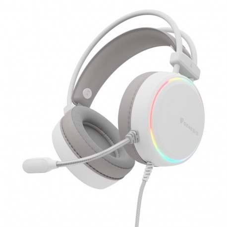 GENESIS mänguri peakomplekt Neon 613 G2 peavõruga juhtmega USB Type-A, valge