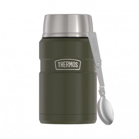 710 ml food thermos with folding spoon and cup THERMOS - army green