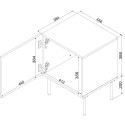 2 tk öökapp ISLA 44.5x40x59 kašmiir matt