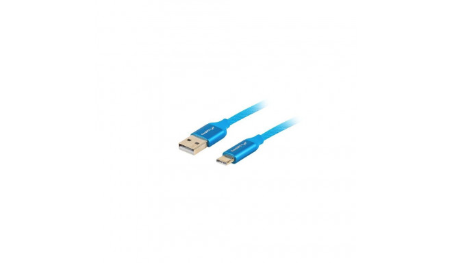 Lanberg USB Type-C to USB Type-A 2.0 Cable Blue QC 3.0 Premium, 1.8 m | CA-USBO-22CU-0018-BL | USB T