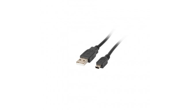 Lanberg Mini USB to USB Type-A 2.0 Cable, 1.8 m | CA-USBK-10CC-0018-BK | Mini USB to USB Type-A