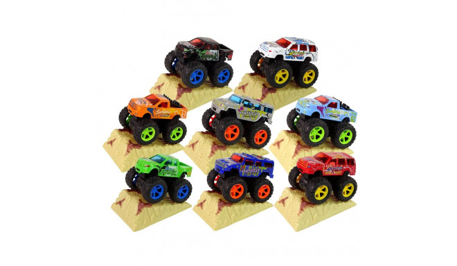 Auto Resorak Z Naciągiem Monster Truck Big Foot Gumowe Opony Rampa