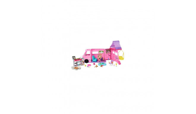 Barbie Dream Camper Playset with Roof Tent, BBQ Grill with Color-Change Feature &amp; 60+ Access