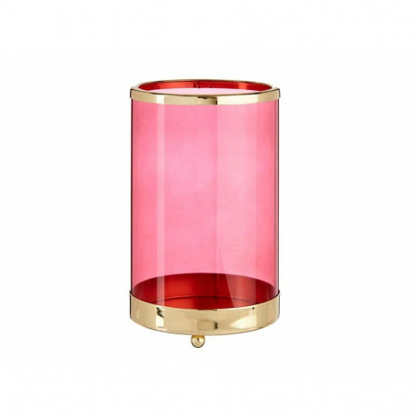 Candleholder Gift Decor SW120613A SW120613A Pink Golden Metal Glass 12,2 x 19,5 x 12,2 cm Cylinder