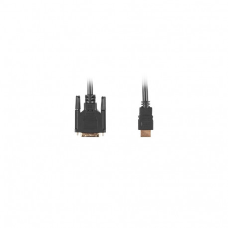 Lanberg HDMI–DVI-D kaabel, ühekanaliline kullatud pistikutega | CA-HDDV-10CC-0018-BK | HDMI–DVI-D | 