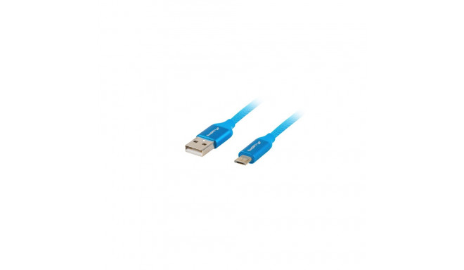 Lanberg USB Micro–USB-A 2.0 kaabel sinine premium QC 3.0, 1 m | CA-USBM-20CU-0010-BL | USB Micro–USB