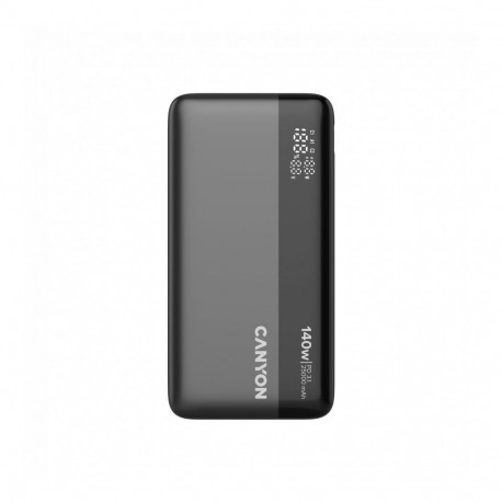 CANYON Power Bank PB-240, 25000mAh PD140W display power bank,Size160.0x82x27 mm Weight 508+-10g, Dar
