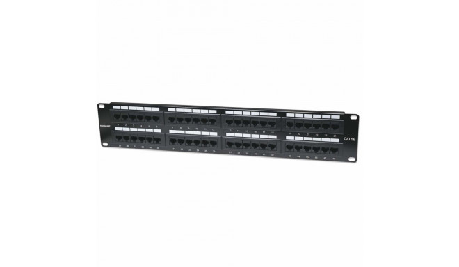 Intellinet Patch Panel, Cat5e, UTP, 48-Port, 2U, Black
