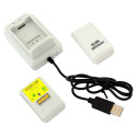 KX7B 2x BATERIA XBOX 360 KABEL USB WHITE