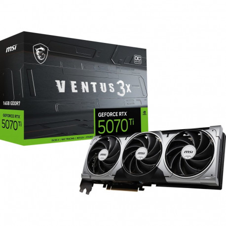 MSI GeForce RTX 5070 Ti 16G VENTUS 3X OC, graphics card DLSS 4, 3x DisplayPort, 1x HDMI 2.1