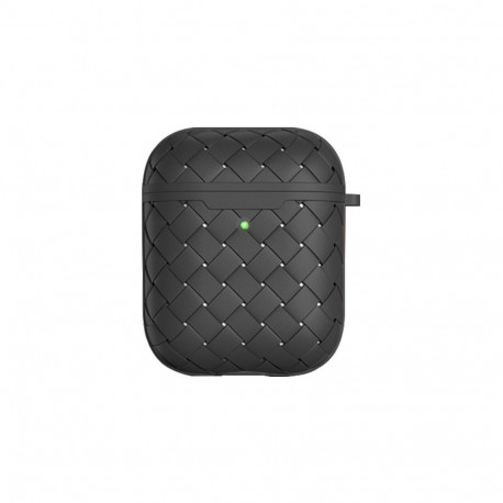 Airpods 1/2 laadimiskarbiümbris Trendybay CBAP57, silikoon, punutud, must