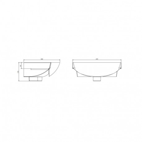 WASHBASIN CERAMIC TOMASO 45 WHI