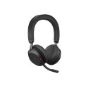 JABRA Evolve2 75 Headset on-ear Bluetooth wireless active noise cancelling USB-A noise isolating bla