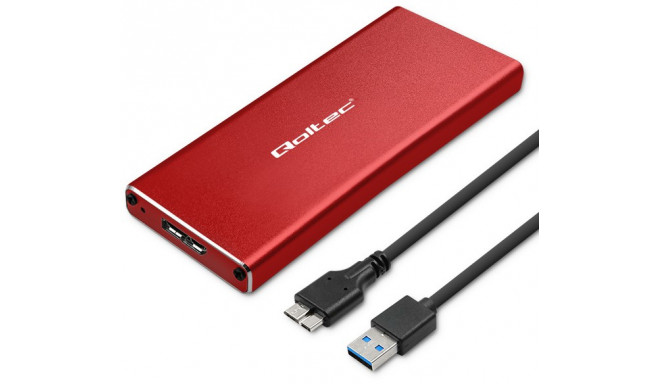 Qoltec SSD enclosure 2TB M.2, red