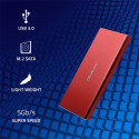 Qoltec SSD enclosure 2TB M.2, red