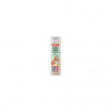 Värvipliiats mehaaniline Apli Color Click 12 värvi + varusüdamikud 2,60mm