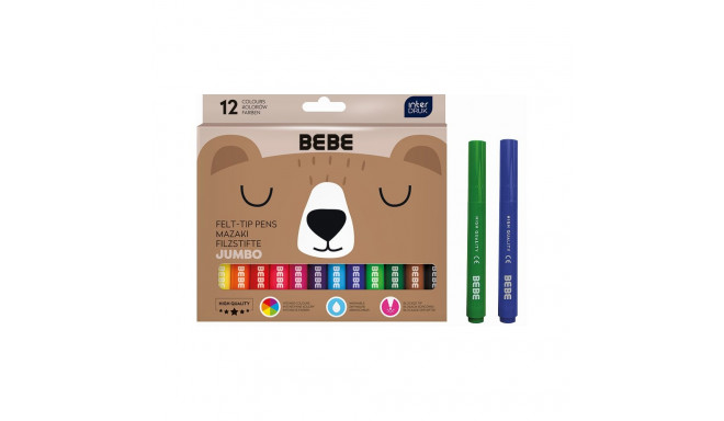 Viltpliiatsid Jumbo BEBE Friends 12 värvi, Interdruk