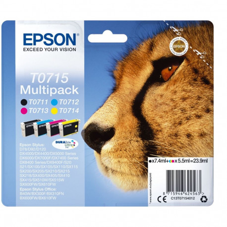 Tint Epson T0715 Multipack CMYK komplekt D78/D120 DX4000/DX4050 DX5000/DX5050 DX6000/DX6050 DX7000F 