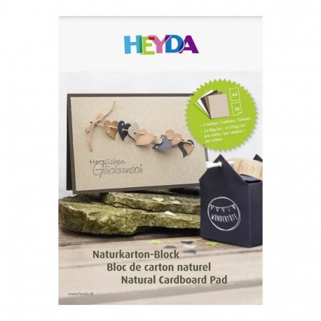 Käsitöökartong A4 90g/220g 10+10lehte pakis, Natural (erivärvi)