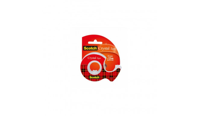 3M Scotch Crystal clear kleeplint 19 mm x 7,5 koos hoidjaga