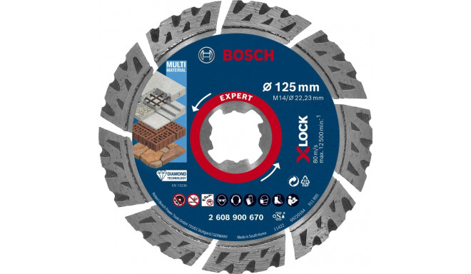 Bosch EXPERT X-LOCK multi materjal 125 x 22,23 x 2,4 x 12