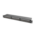 PATCH PANEL 24 PORT 1U 19" CAT.6 FTP WITH CABLE ORGANIZER SHIELDED BLACK LANBERG