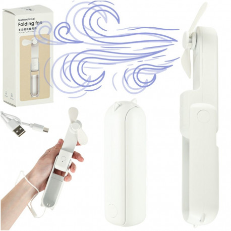 Lauaventilaator mini käeshoitav kokkupandav ventilaator kaasaskantav USB valge