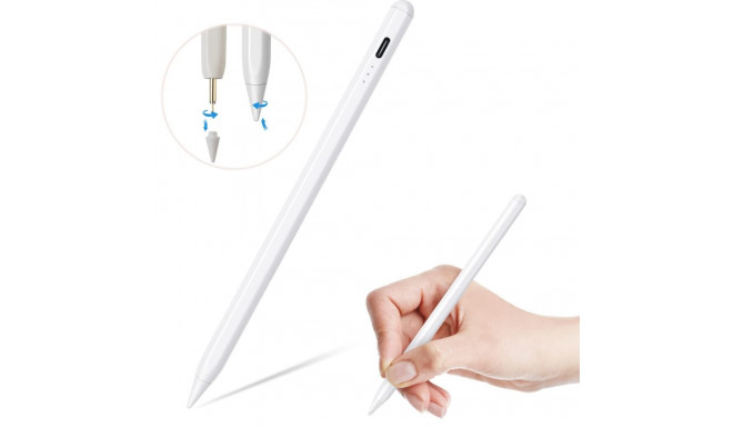 WoW Universal Touch Stylus Pen for Capacitive Tablets and Smartphones with USB Charging White